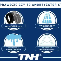 Objawy niedokręconego amortyzatora: utrata przyczepności, wydłużona droga hamowania, wyciek oleju, stukanie na nierównościach.