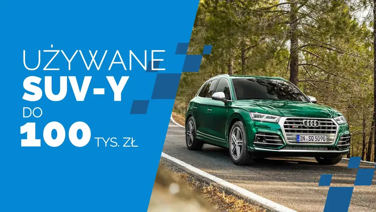 Zielony SUV na drodze leśnej. Używane SUV-y do 100 tys. zł.